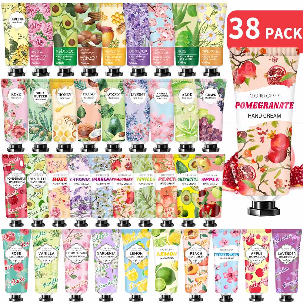 DBEAUTYM 38 Pack Bulk Hand Cream Gifts for Women Girls,Mothers Day Gifts Teacher Appreciation Gifts,Mini Lotion Nurse Gifts for Coworkers,Natural Plant Moisturizing Travel Size Hand Cream For Dry Cracked Hands