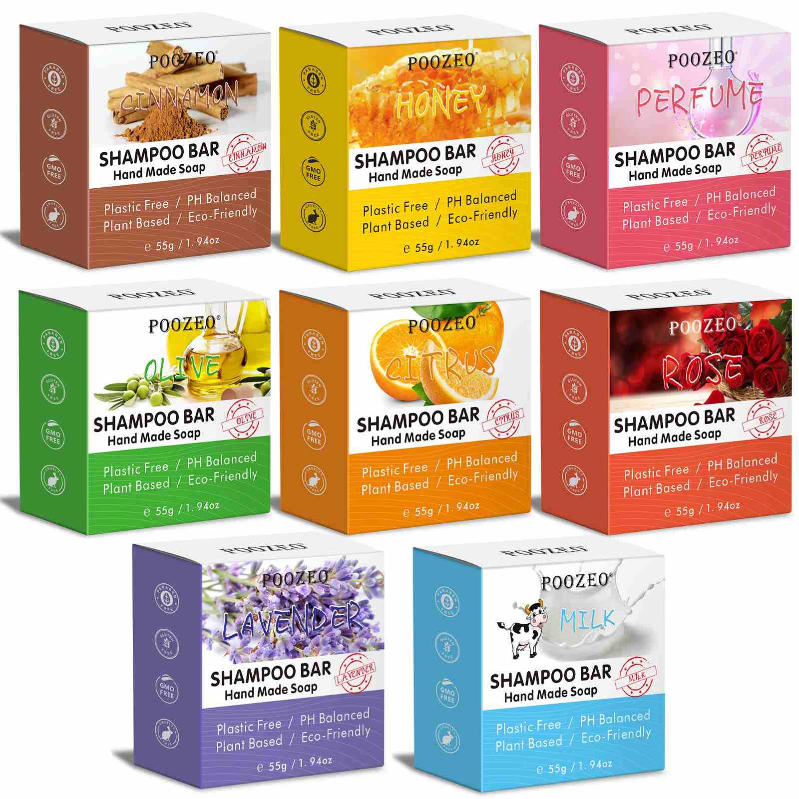 DBEAUTYM 8 Pack Shampoo Bar Gift Set,Natural Soap for Hair, Solid Dry Damaged Hair With Plant Essence Oil Helps Stop Loss and Promotes Healthy Growth,Hair Travel Size Bulk Set